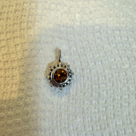 Sterling silver citrine pendant/enhancer - Picture 1 of 7